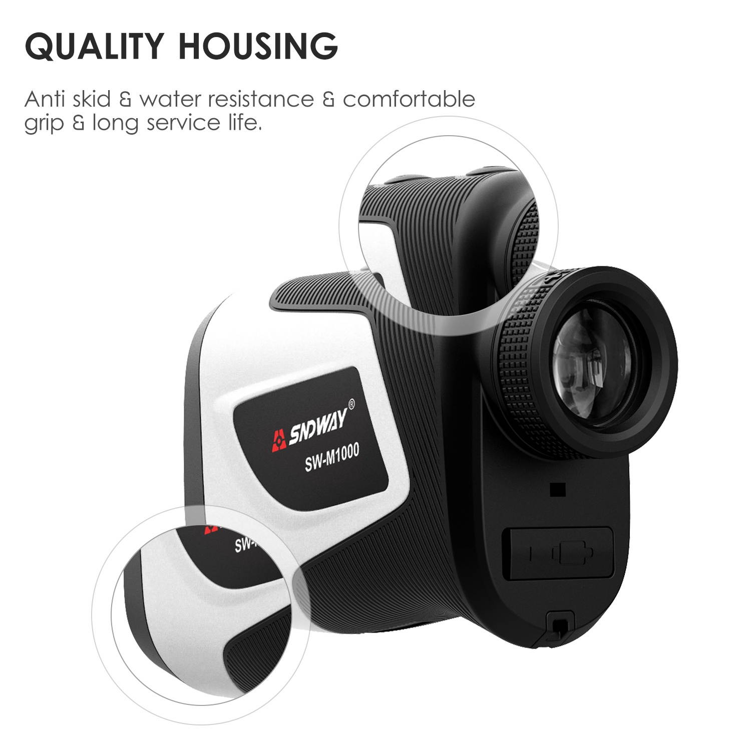 SNDWAY 3~1000M High Precision Laser Distance Meter 6X Magnification Outdoor Digital Golf Telescope Laser Ruler Handheld Golf Rangefinder with Golf Trajectory Compensation Flag Pole Lock Function