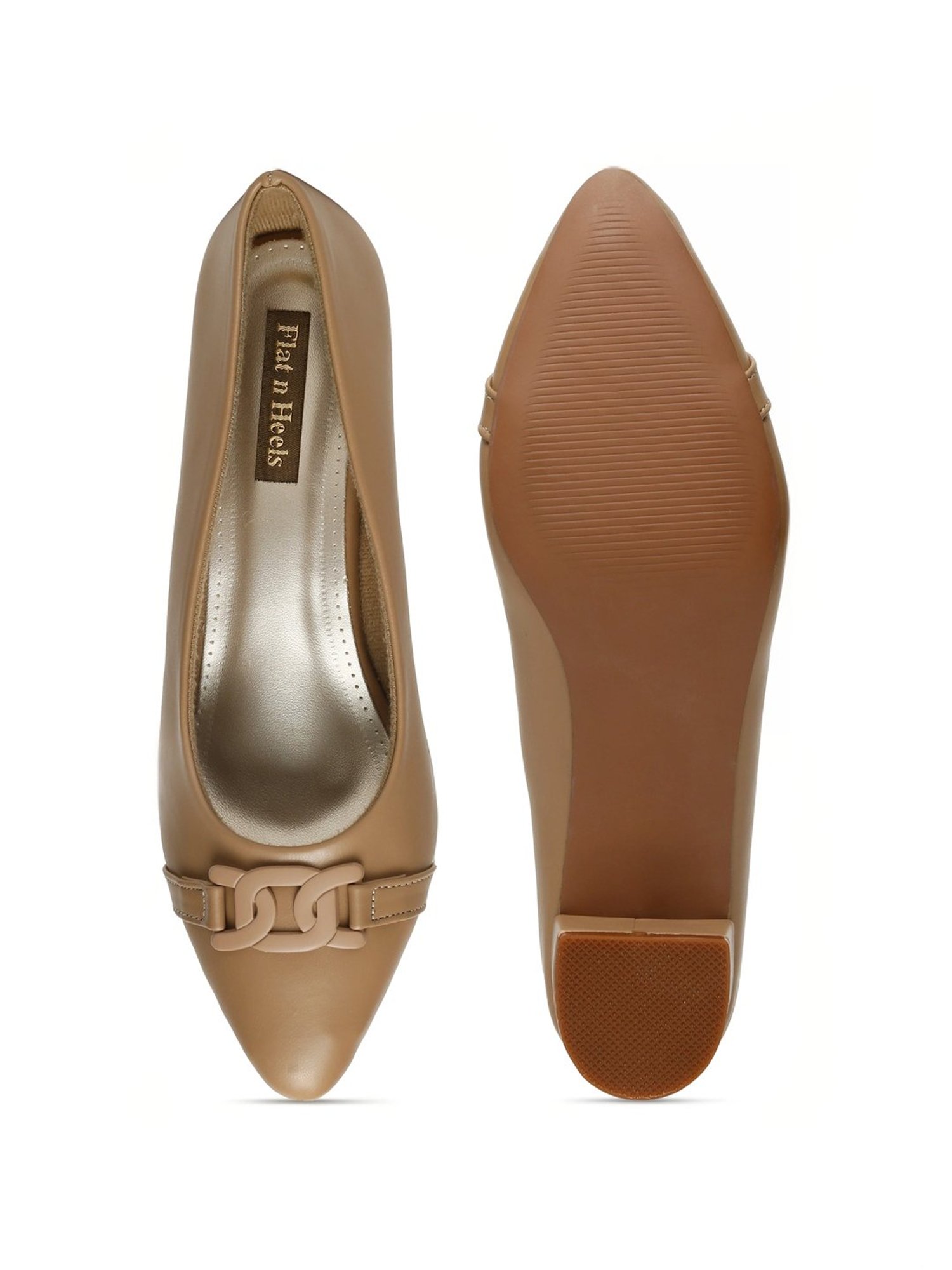 Flat N Heels Women's Khaki Casual Pumps