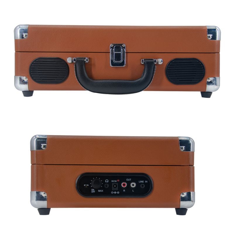 LP&No.1 Suitcase Bluetooth Turntable with Stereo Speaker,3 Speeds Vinyl Record Player Turquoise