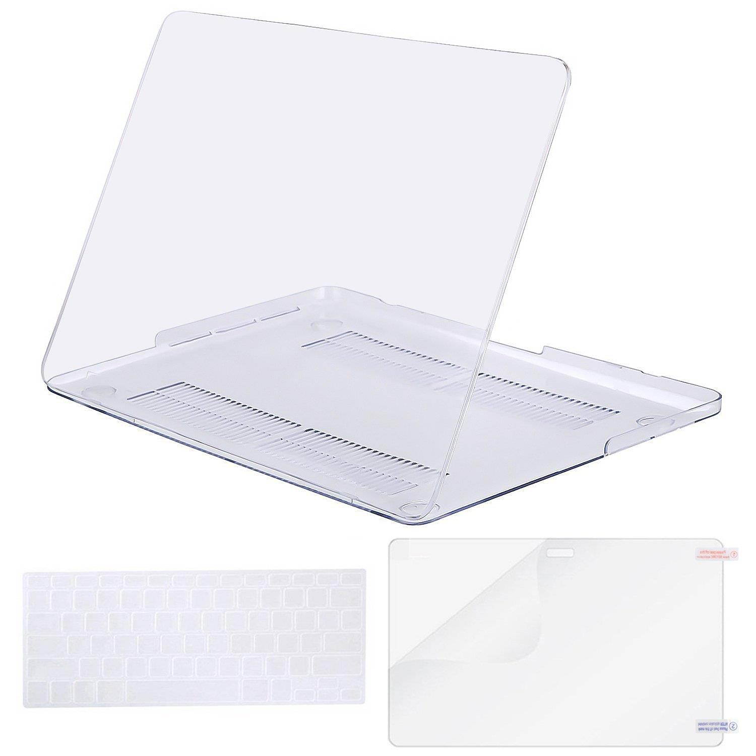 MOSISO Case Only Compatible MacBook Pro (W/O USB-C) Retina 13 Inch (A1502/A1425)(W/O CD-ROM) Release 2015/2014/2013/end 2012 Plastic Hard Shell & Keyboard Cover & Screen Protector, Crystal Clear