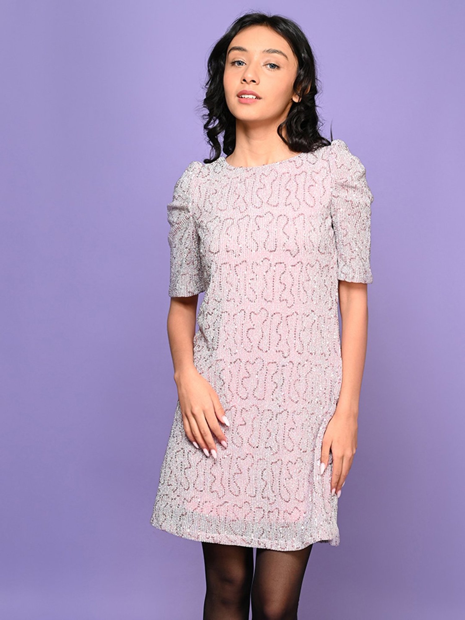 LilPicks Kids Pink Embellished Dress