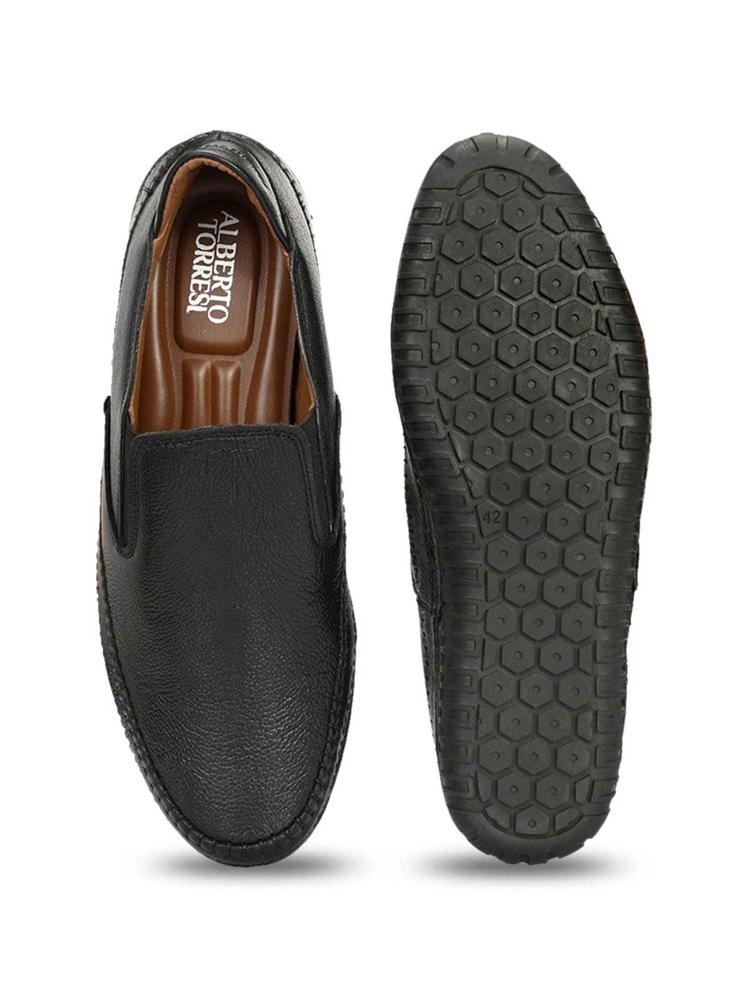 Alberto Torresi Men's Black Casual Loafers