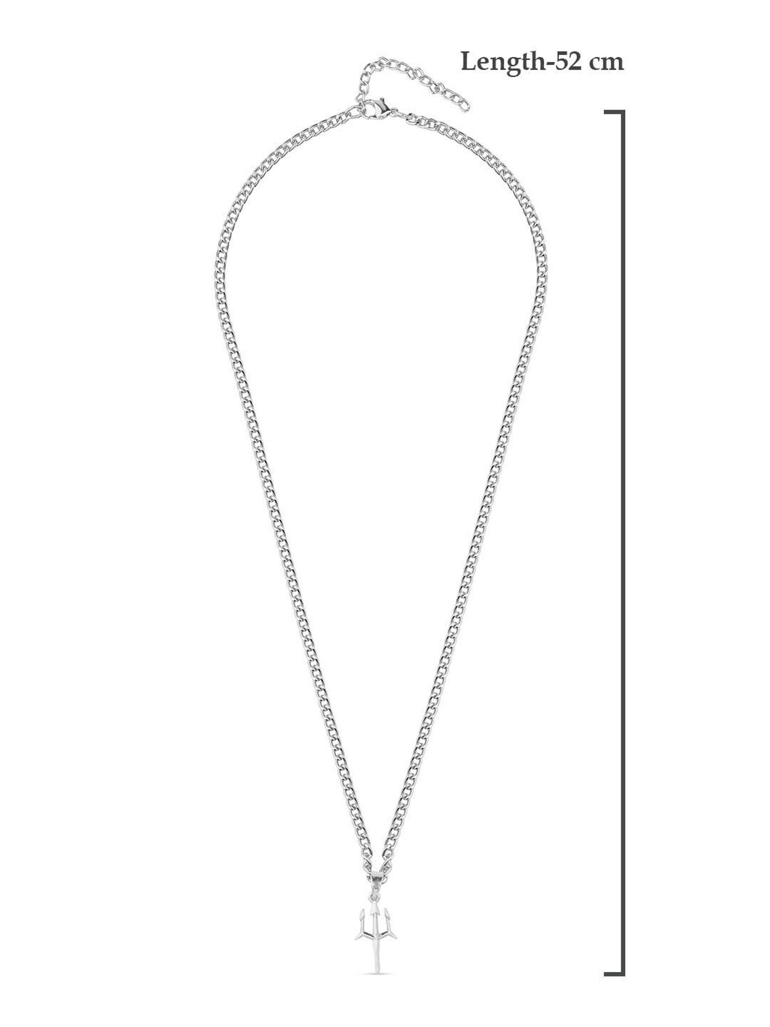 The Bro Code Silver-Plated Devi Thrishul Pendant Necklace for Men