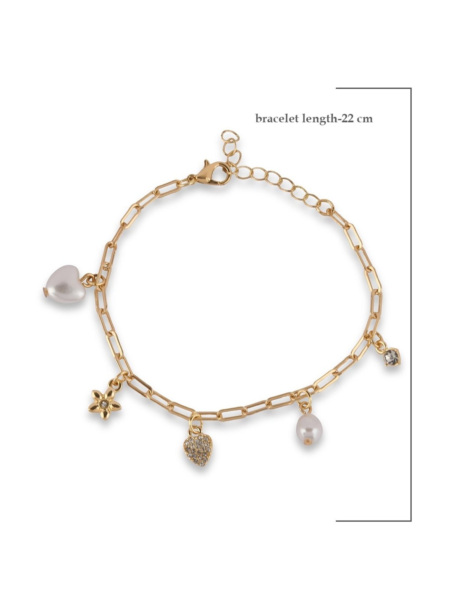ToniQ Gold-Plated Classic Charm Flexible Fit Bracelet For Women