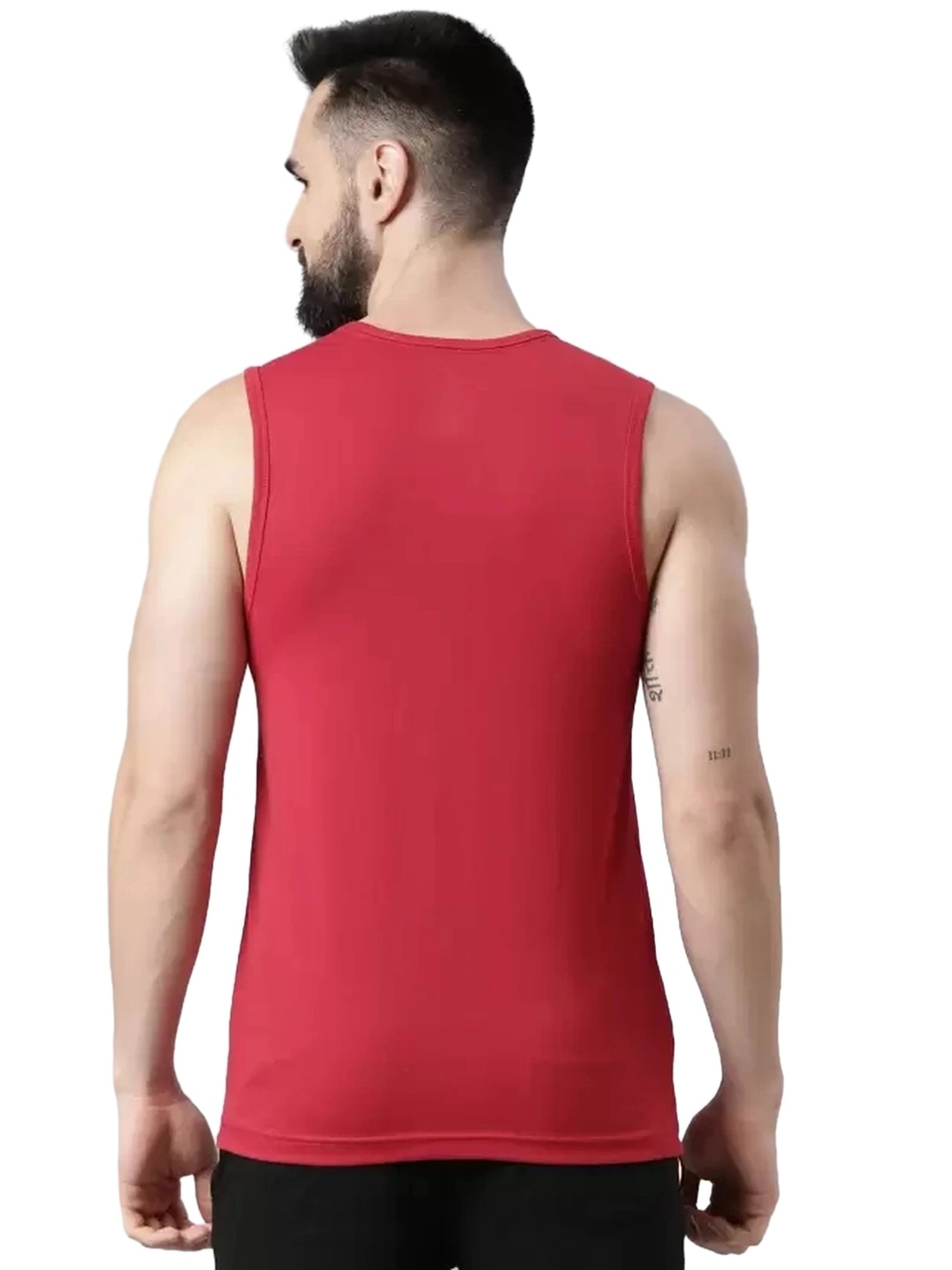 Force NXT Cherry Red & Green Cotton Regular Fit Printed Vest - Pack Of 2