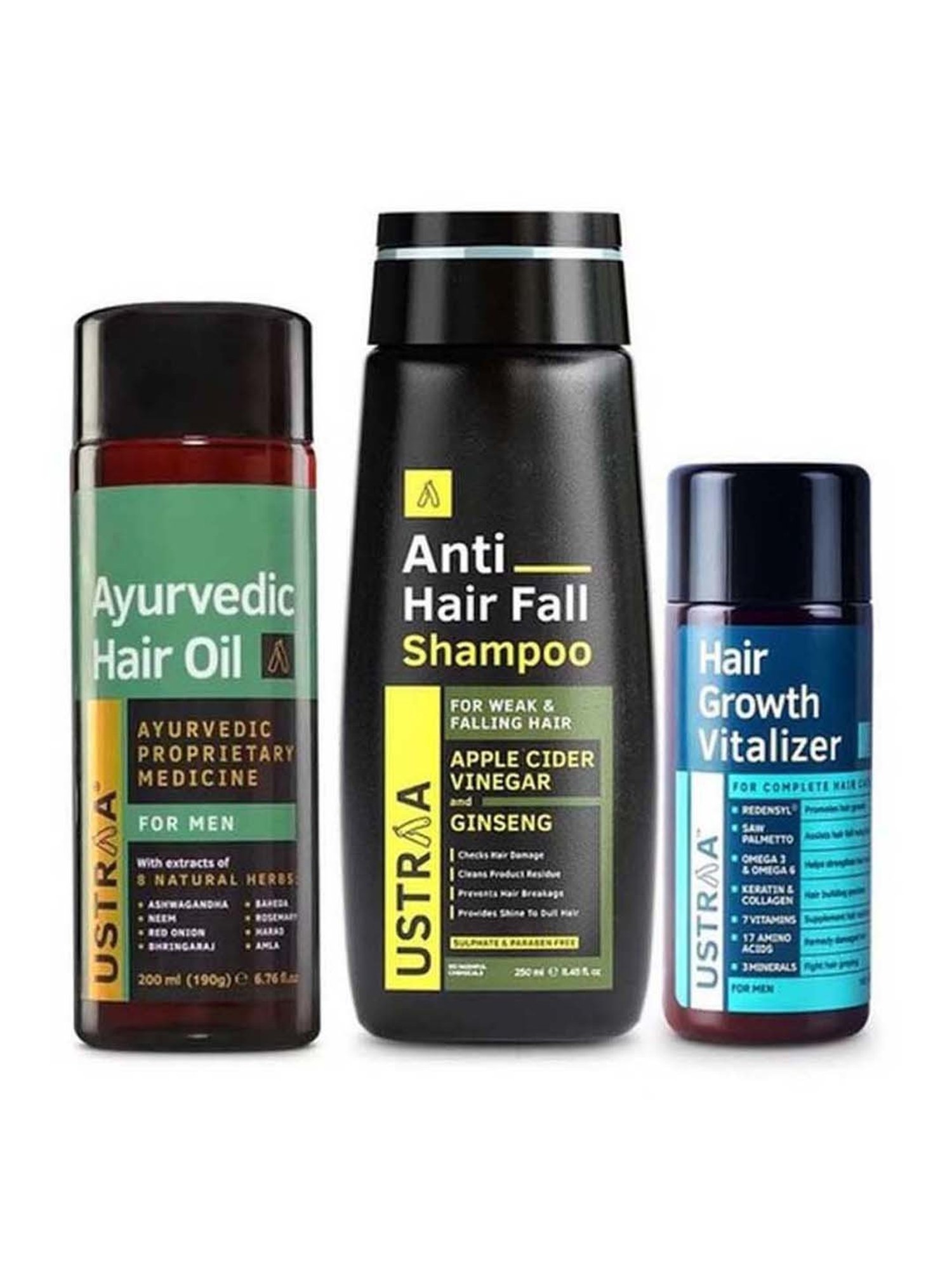 Ustraa Ayurvedic Beard Growth Oil & Hair Growth Vitalizer Combo