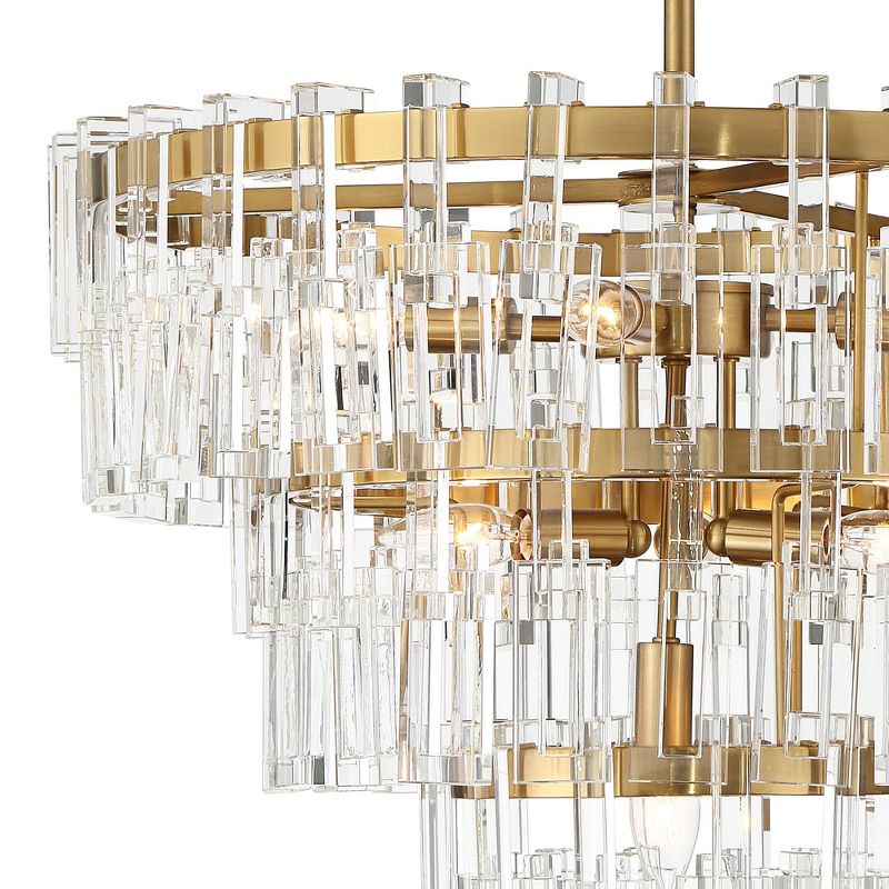 Vienna Full Spectrum Burnished Brass Crystal Chandelier 23 1/2" Wide Modern Tiered 8-Light Fixture Dining Room House Foyer Kitchen