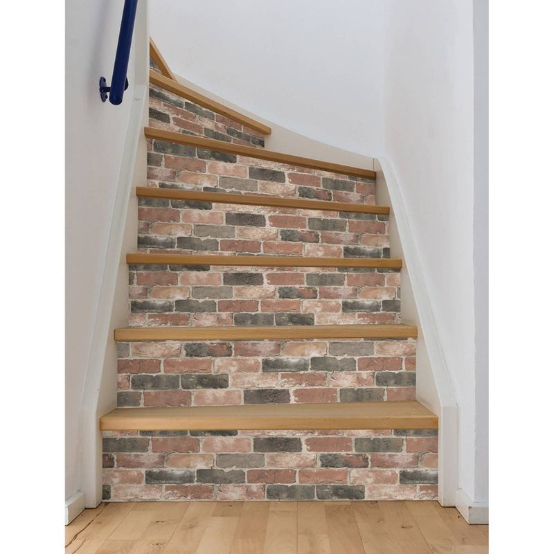 NuWallpaper Newport Reclaimed Brick Peel & Stick Wallpaper Craftsmen Brown