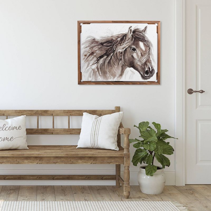 22" x 28" Horse Float Art with Wood Frame - New View