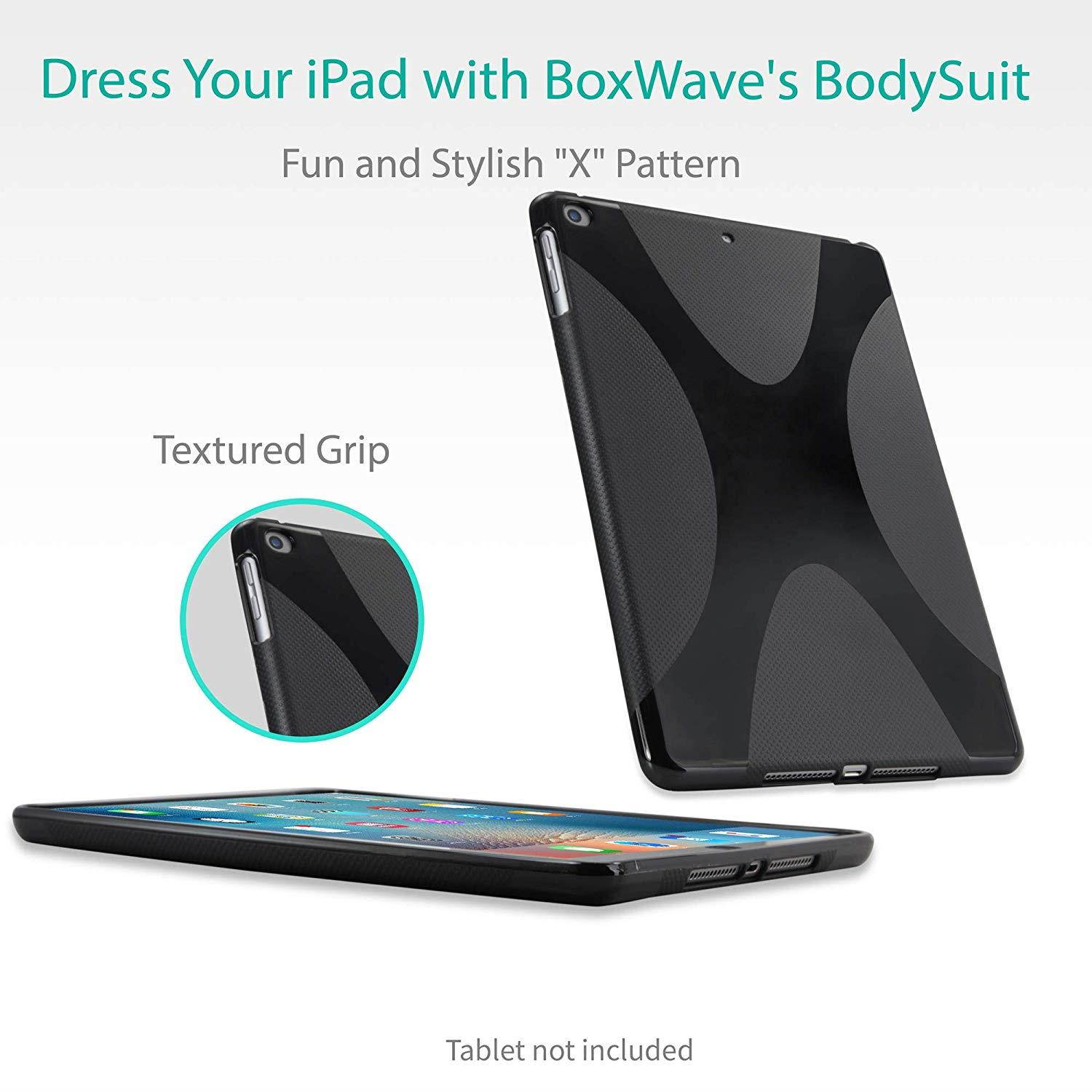 BoxWave Apple iPad (2017) Case, [Bodysuit] Premium Textured TPU Rubber Gel Skin Case for Apple iPad (2017), (2018) - Jet Black