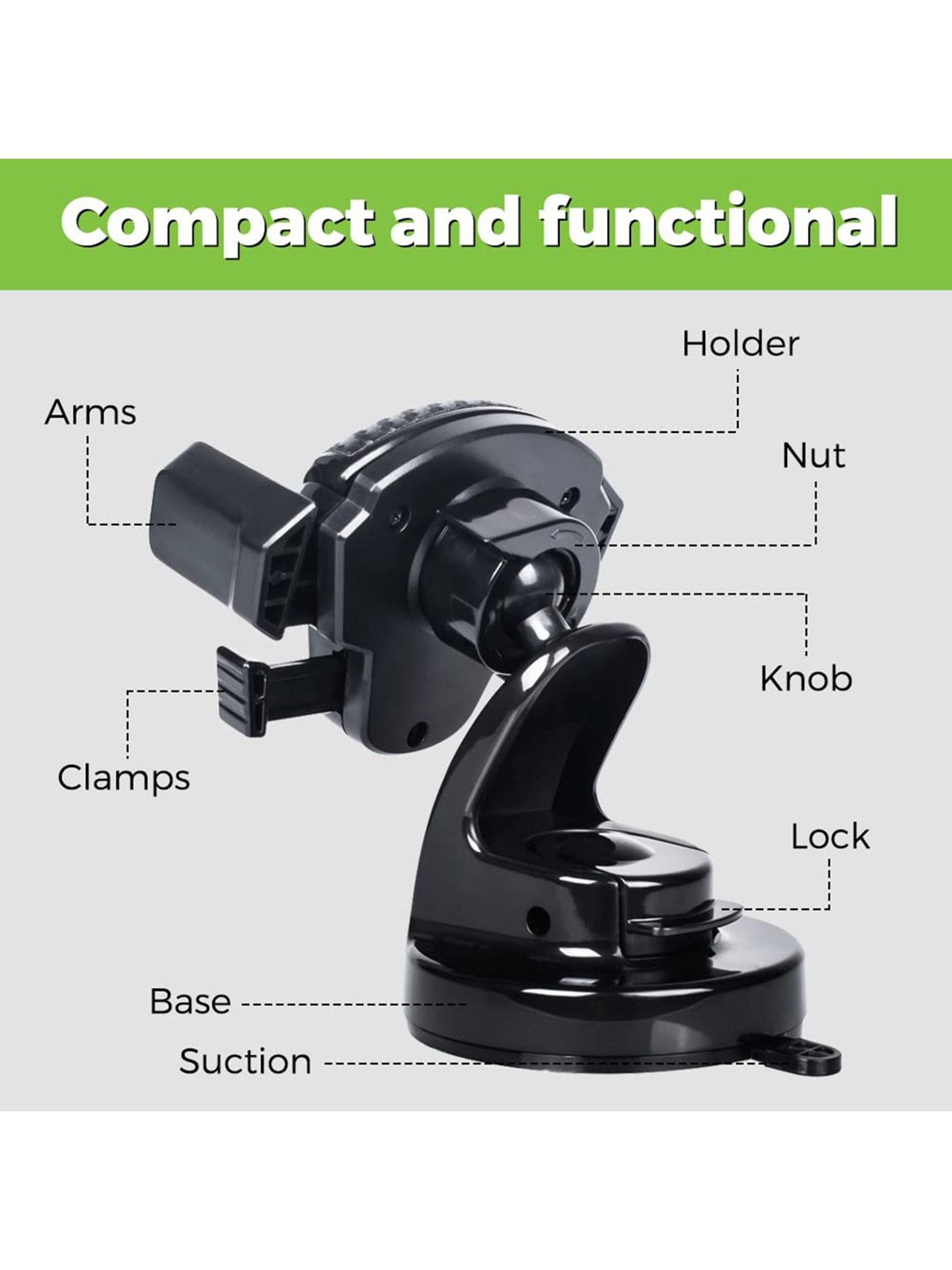 GRIPP Magic Stand Compatible for All Mobile Phones Devices (Black)