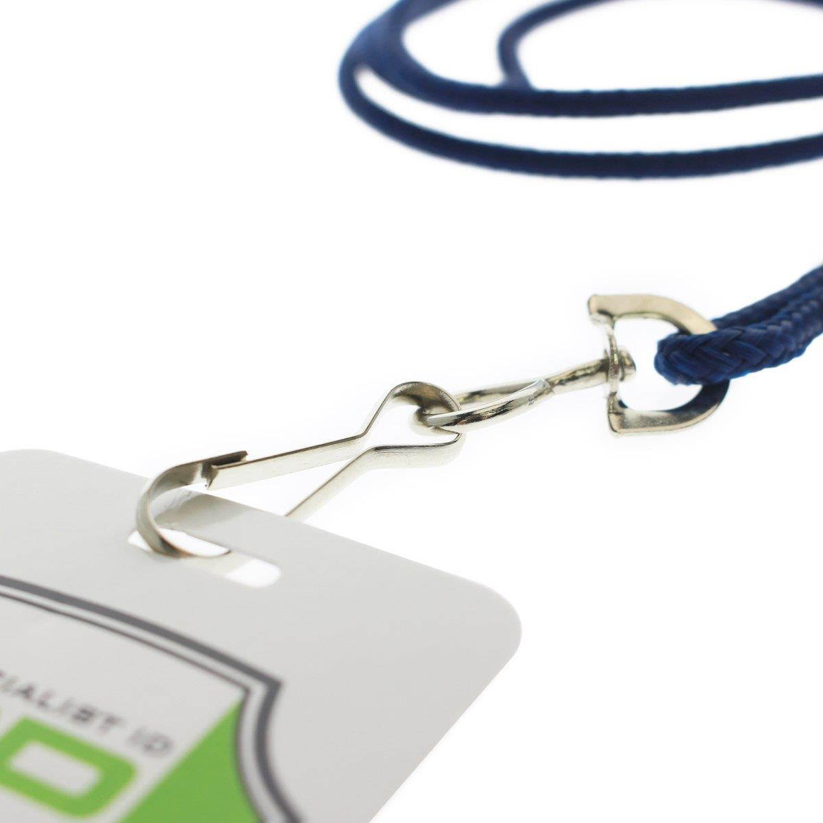 25 Pack - Premium Round ID Badge Neck Lanyards for Card Holders and Name Tags - 36 in Non-Breakaway Heavy Duty Cord & Secure Metal Swivel J Hook Clip by Specialist ID (Navy Blue/Dark Blue)