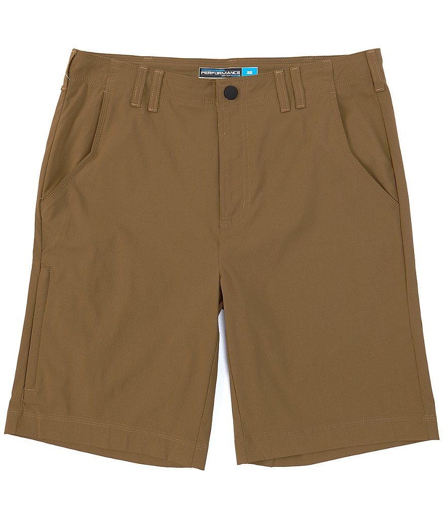 Roundtree & Yorke 9#double; Inseam Flat Front Performance Tech Zip Shorts
