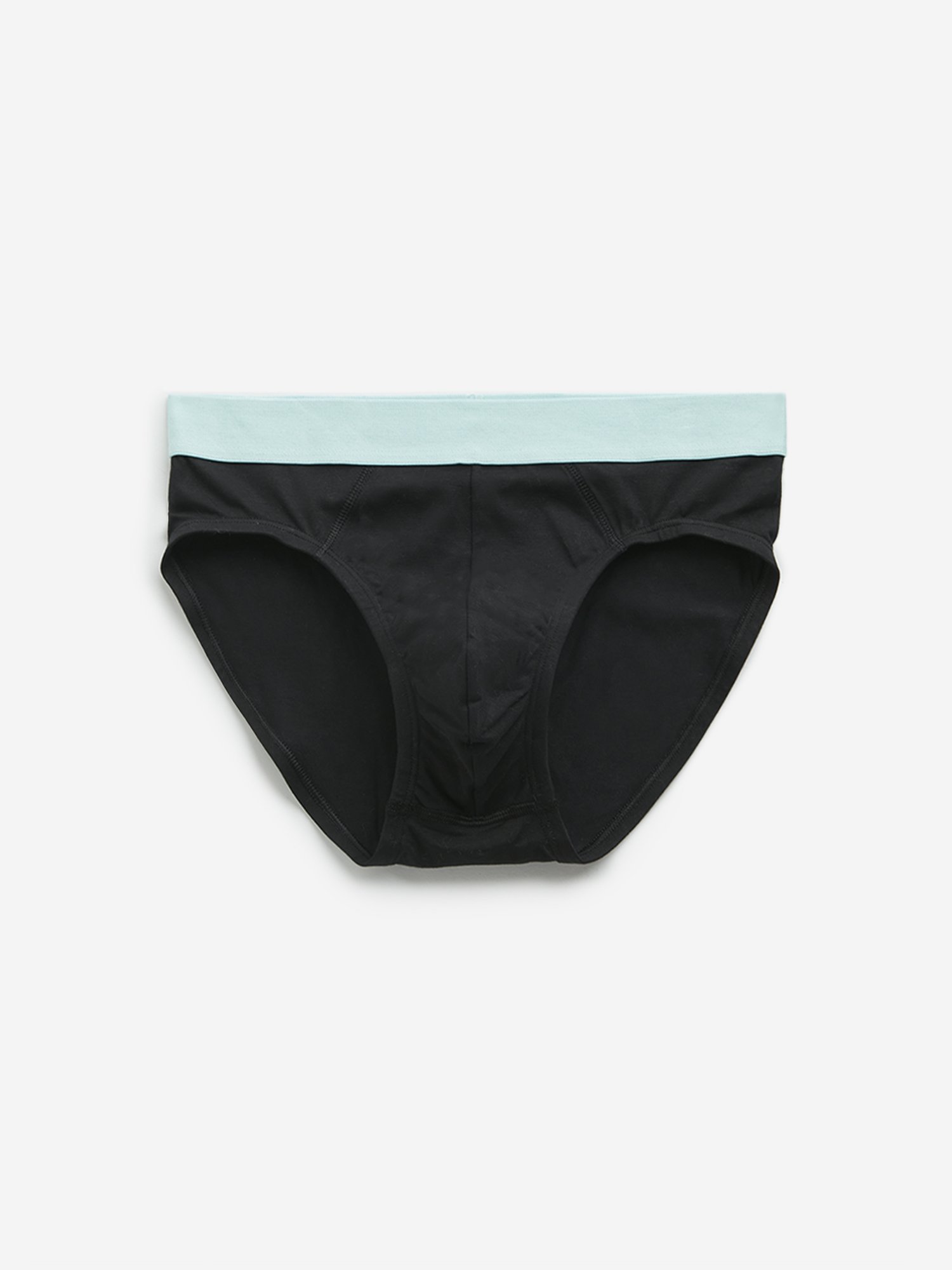 WES Lounge by Westside Black Solid Cotton Blend Briefs - Pack of 3