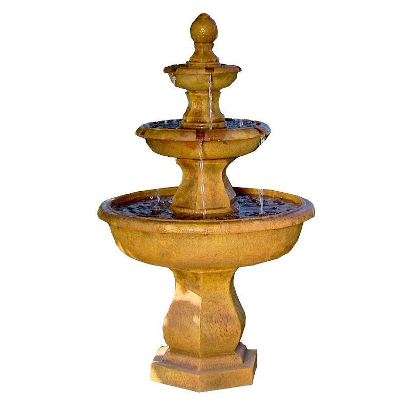 Chatsworth Two Tier Solar On Demand Fountain with Weathered Stone - Smart Solar