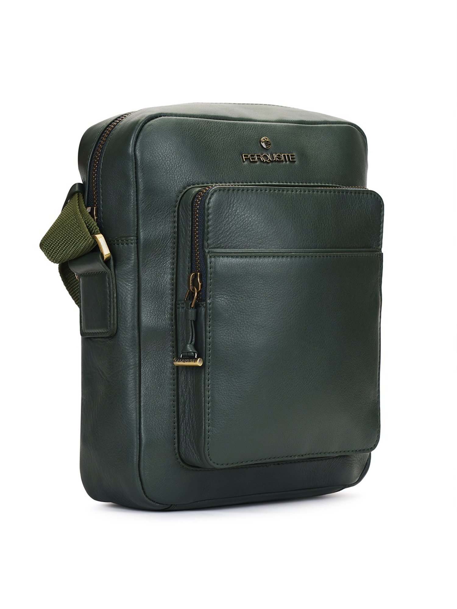 PERQUISITE MARK Green Solid Medium Cross Body Bag