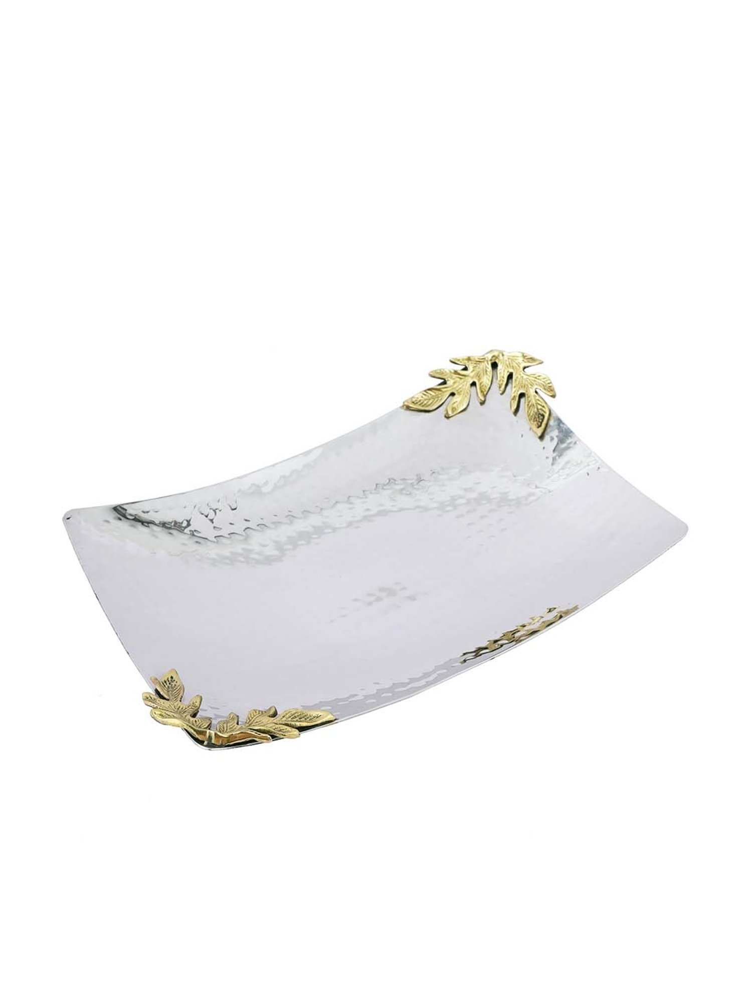 Aapno Rajasthan Silver & Golden Brass 15.5 cm Serving Tray - Set of 1