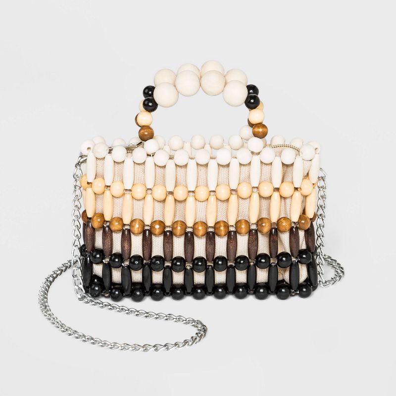 VR NYC Zip Closure Beaded Crossbody Bag