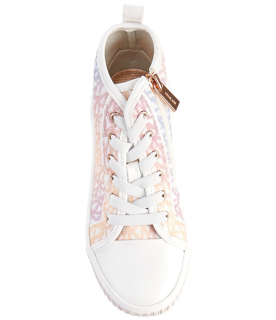MICHAEL Michael Kors Girls' Skate Split Glitter Logo Print Hi Top Sneakers (Youth)