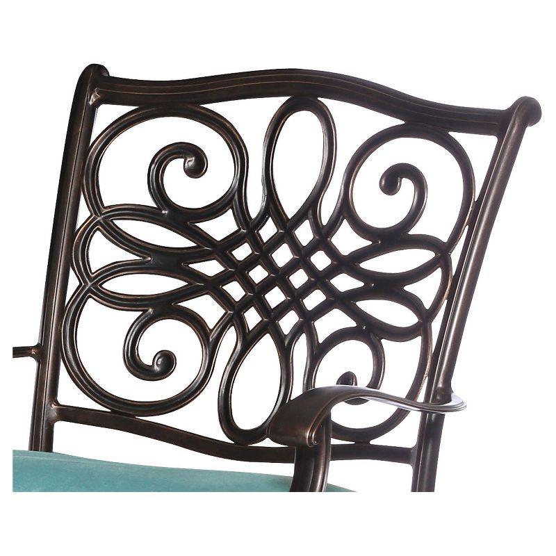 Traditions 3pc Metal Patio Bistro Set - Blue - Hanover