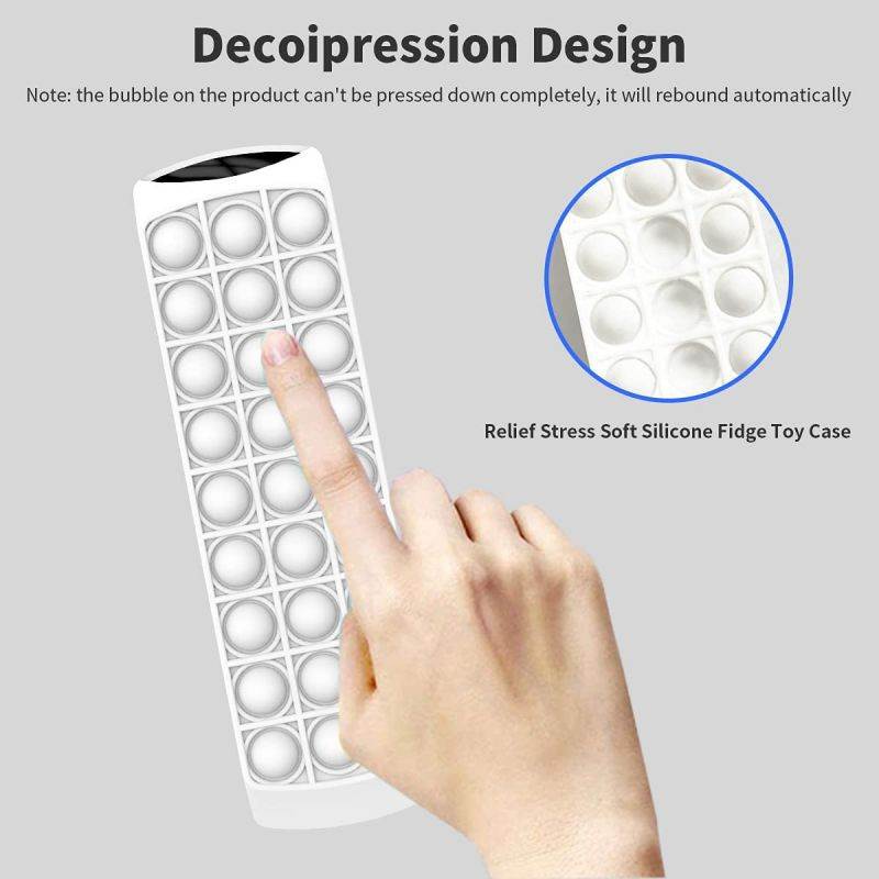 TOLUOHU 3 Pack Push Bubble Pop Fidget Sensory Remote Covers for All-New Alexa Voice Remote (3rd Gen),3D Funny Relief Stress Fidget Toy Silicone Protect Case, for Fire TV Stick 4K Remote Control