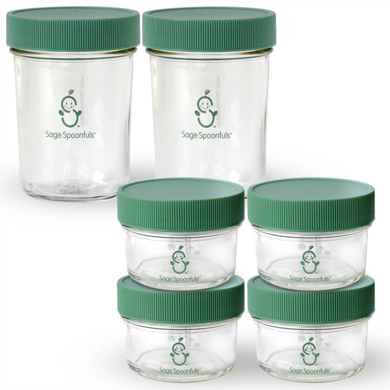 Sage Spoonfuls Glass Make in Bulk 6pk Baby Food Storage Container - Clear - 4oz/8oz
