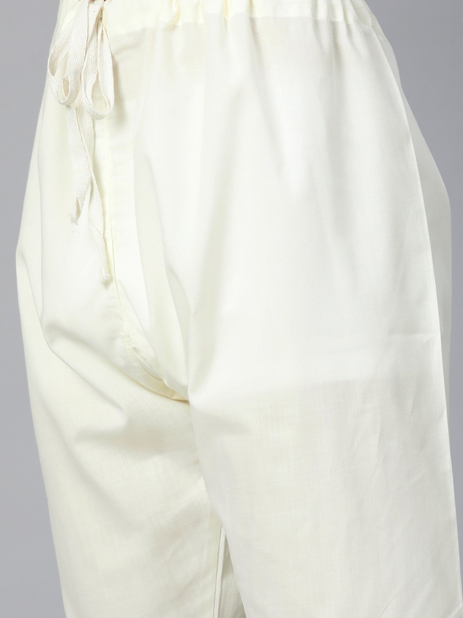 ManQ Red & White Pure Cotton Regular Fit Striped Kurta Bottom Set