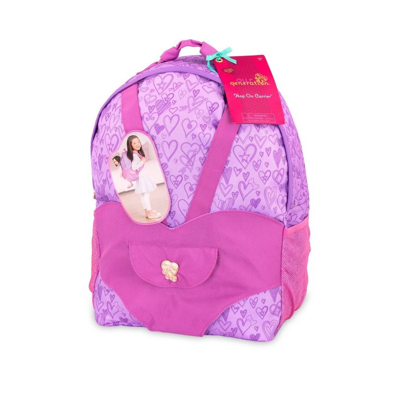 Our Generation School Bag Accessory for Kids and 18" Dolls - Hop On Doll Carrier Backpack