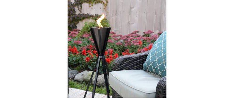 Tiki Brand 30" Bonaire Metal Patio Torch Black