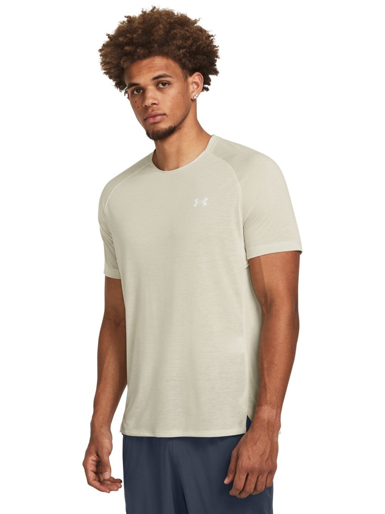 Under Armour Cream Slim Fit Printed T-Shirt