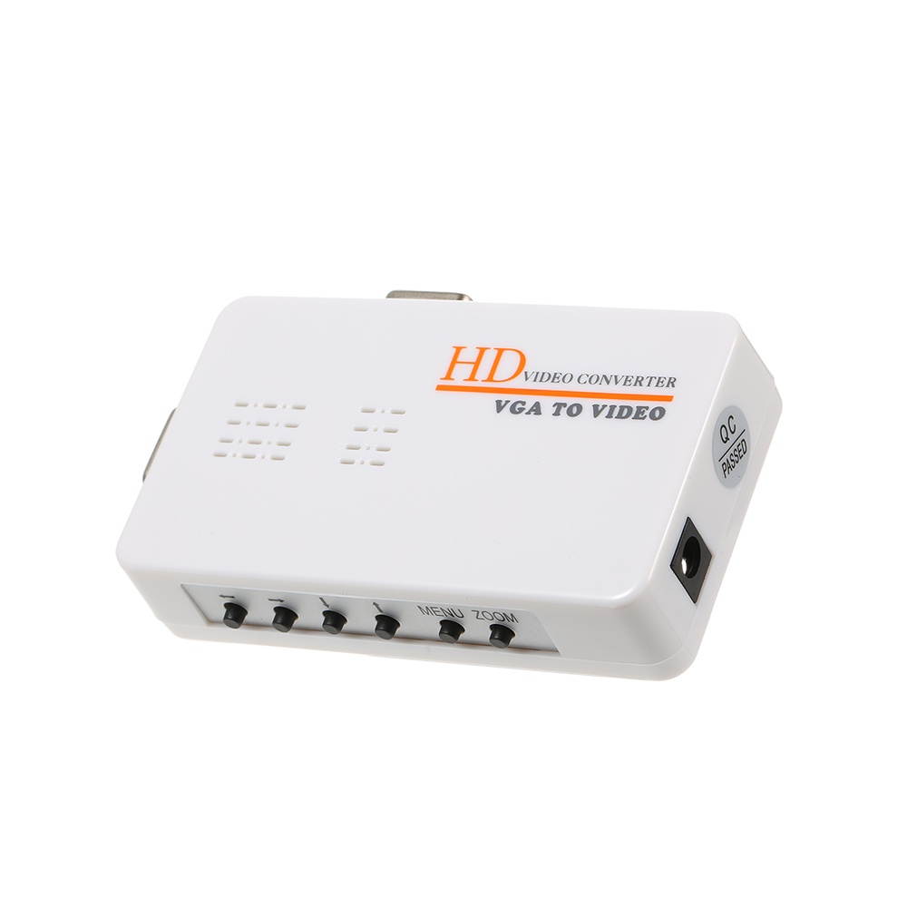 VGA to RCA S-Video Adapter PC Laptop to TV Video Converter Composite Switch Box