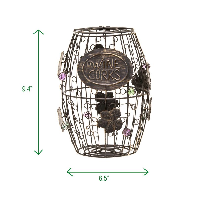 Mind Reader Wine Barrel Cork Holder, Bronze