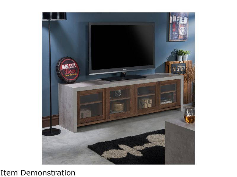Furniture of America Gare Industrial Wood 70.86-Inch TV Stand in Walnut