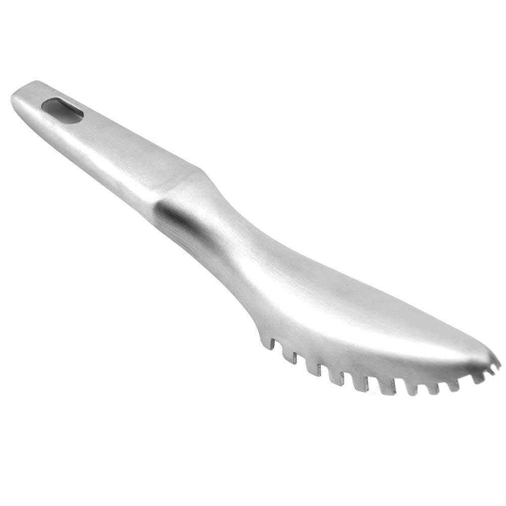 2pcs Household Kitchen Stainless Steel Scale Scraper Scale Remover Mannual Multifunctional Kitchen Gadget (Silver)