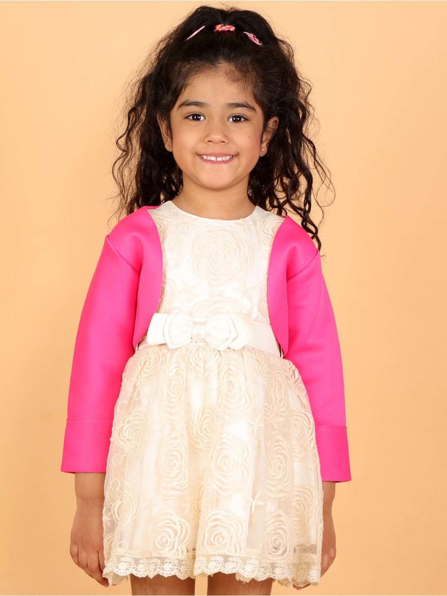 KidsDew Pink Regular Fit Shrug