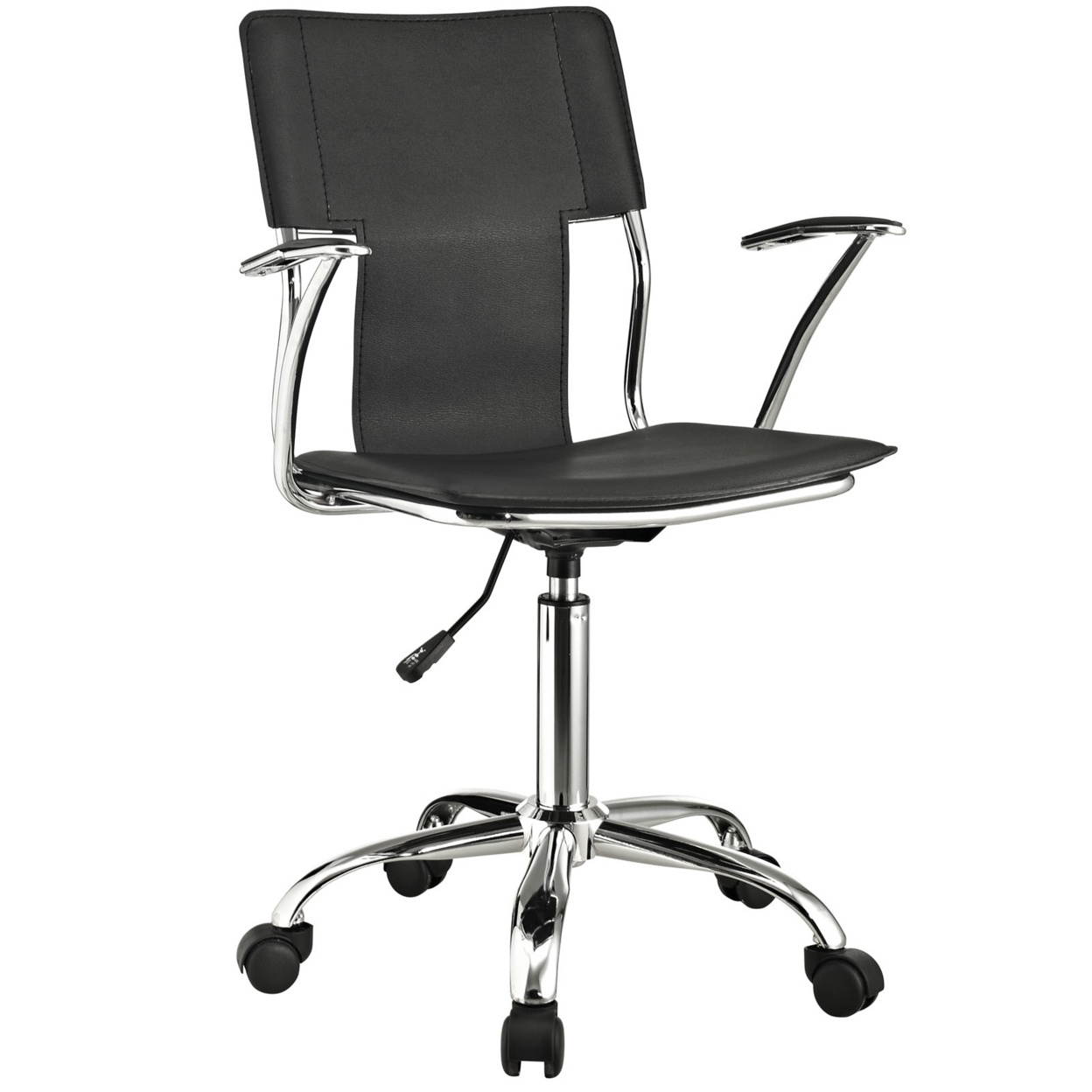 Global Leather Task Chair, Black (8993BK450/550) 