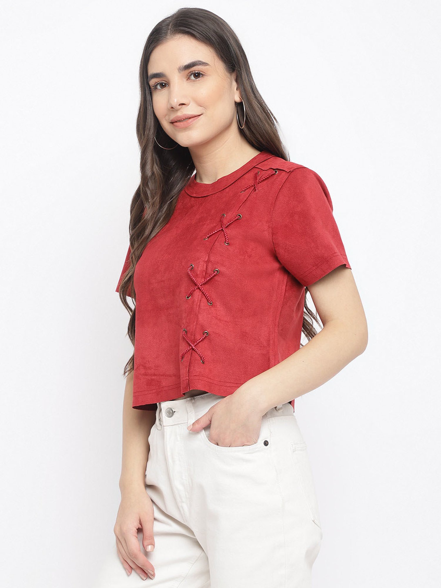 Latin Quarters Maroon Regular Fit Top