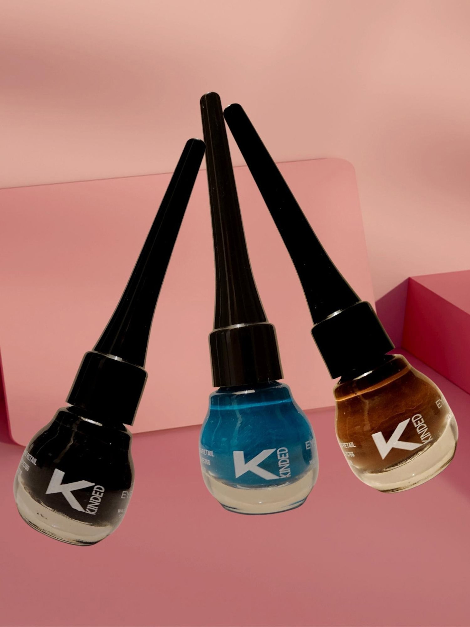 KINDED Liquid Eye Liner Midnight Black, Teal Green & Chocolate Brown Combo