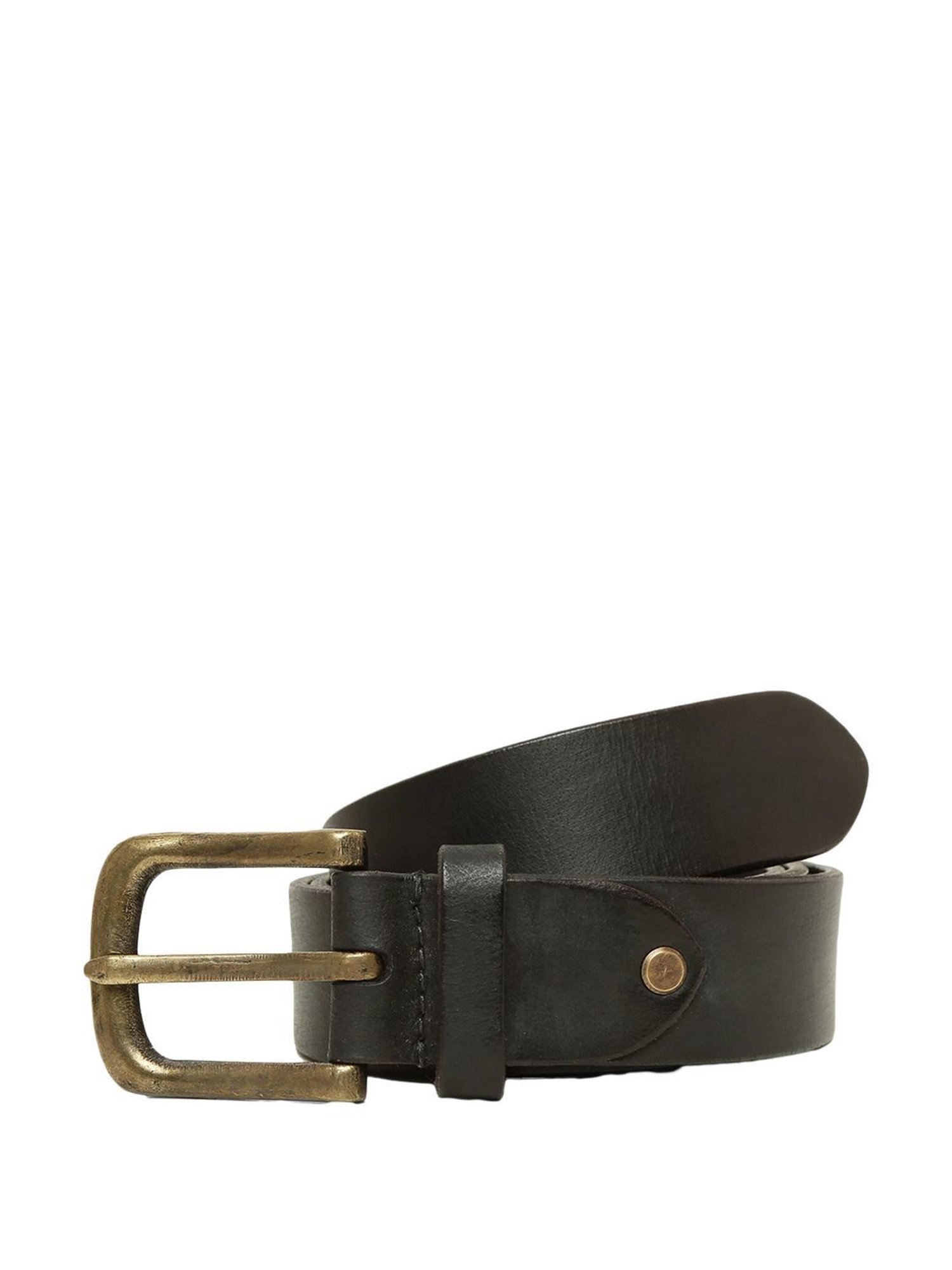Art N Vintage Black Leather Waist Belt For Men