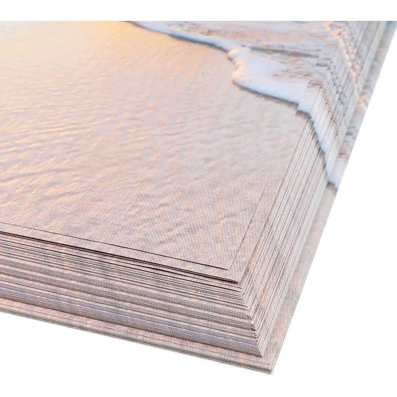 Pipilo Press 96-Sheet Sunset Beach Stationery Paper for Home and Office, 8.5" x 11"