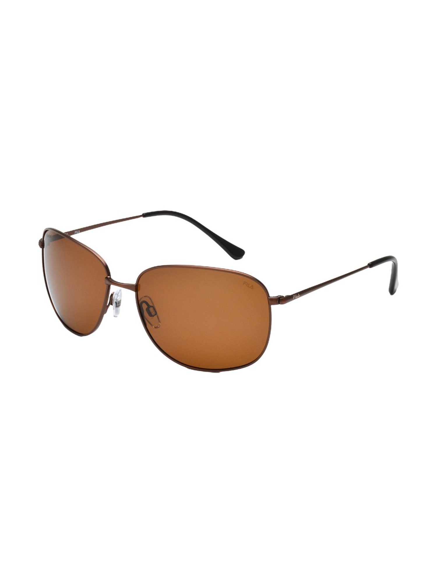 Fila Brown Polarized Rectangular Sunglasses for Men