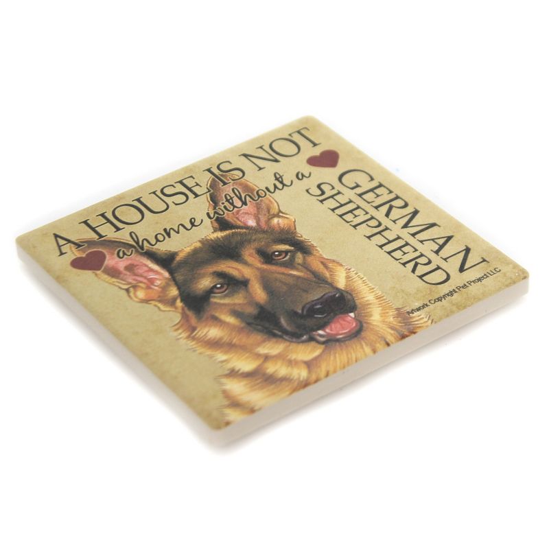 Animal 4.0" German Shephard - House Stone Coaster Easel Sjt Enterprises  -  Coasters