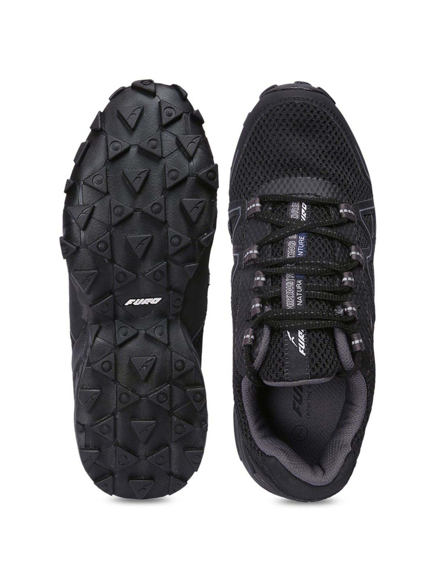 Furo by Red Chief Men's Black Hiking Shoes