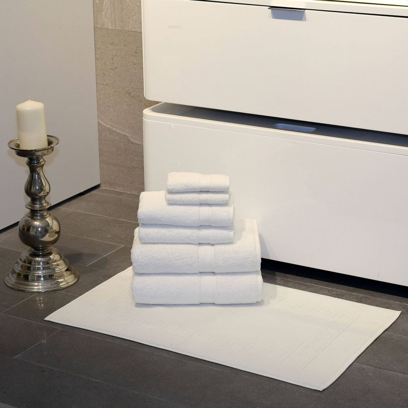 7pk Greek Key Turkish Towel Set White - Linum Home Textiles