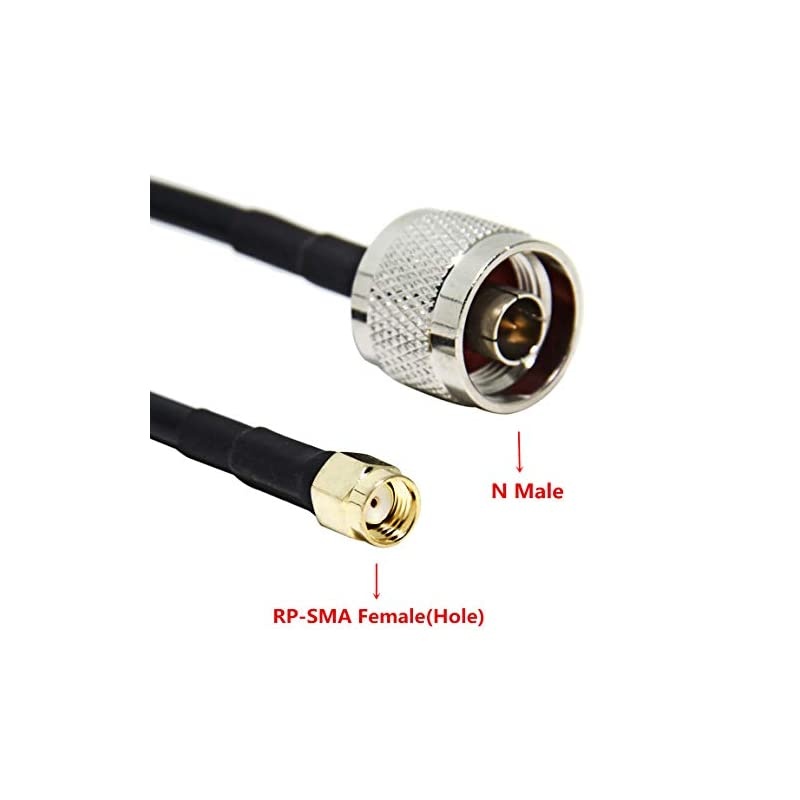 N Male to RP-SMA Male, 10ft  Ultra Low Loss Antenna Coax Cable Pigtail Jumper with Weatherproof Connector 3m for Yagi TP-Link 2.4Ghz Antenna, Router, WiFi and ALFA Extender, APs, Receiver