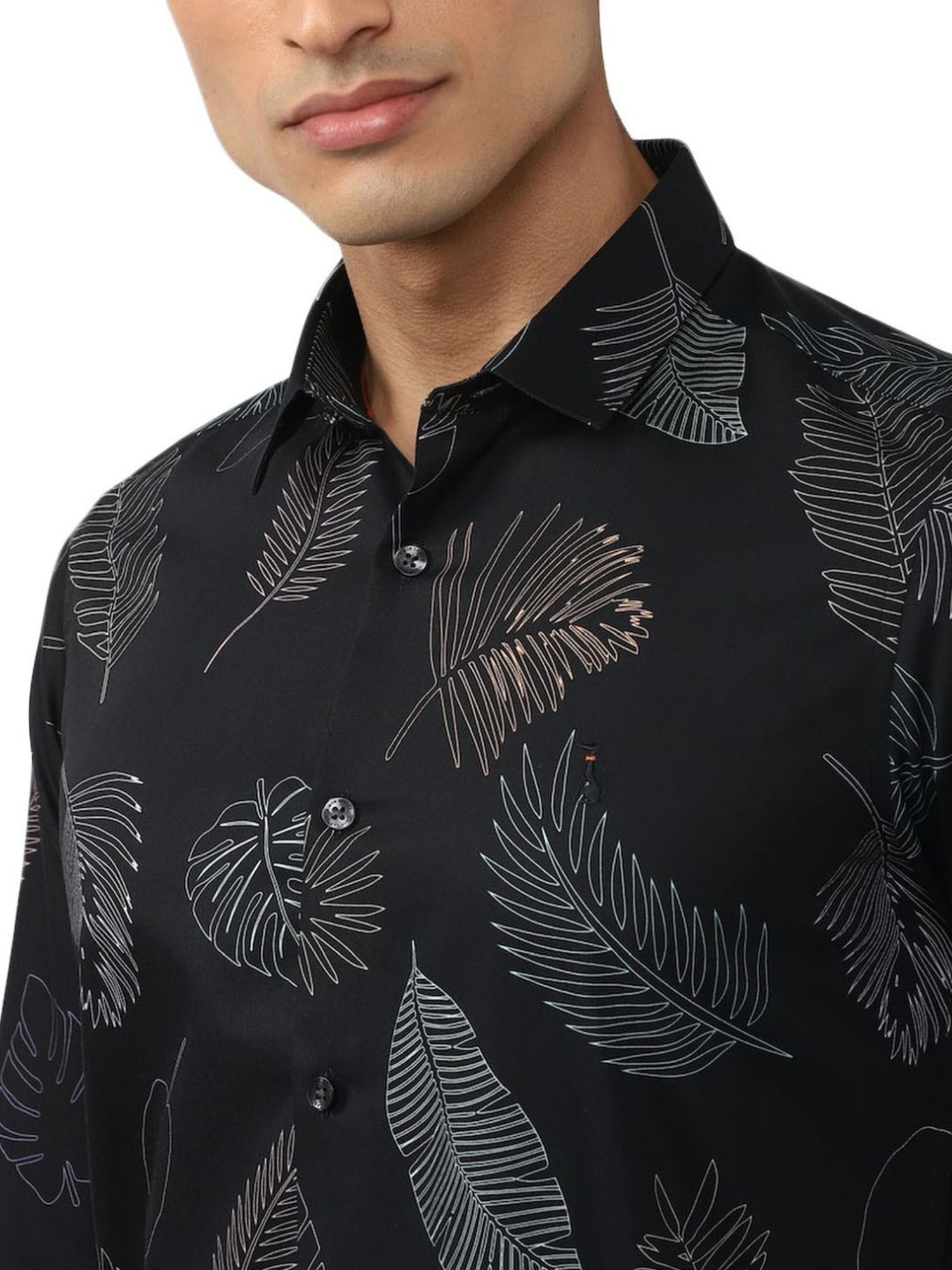 Simon Carter London Black Printed Slim Fit Shirt