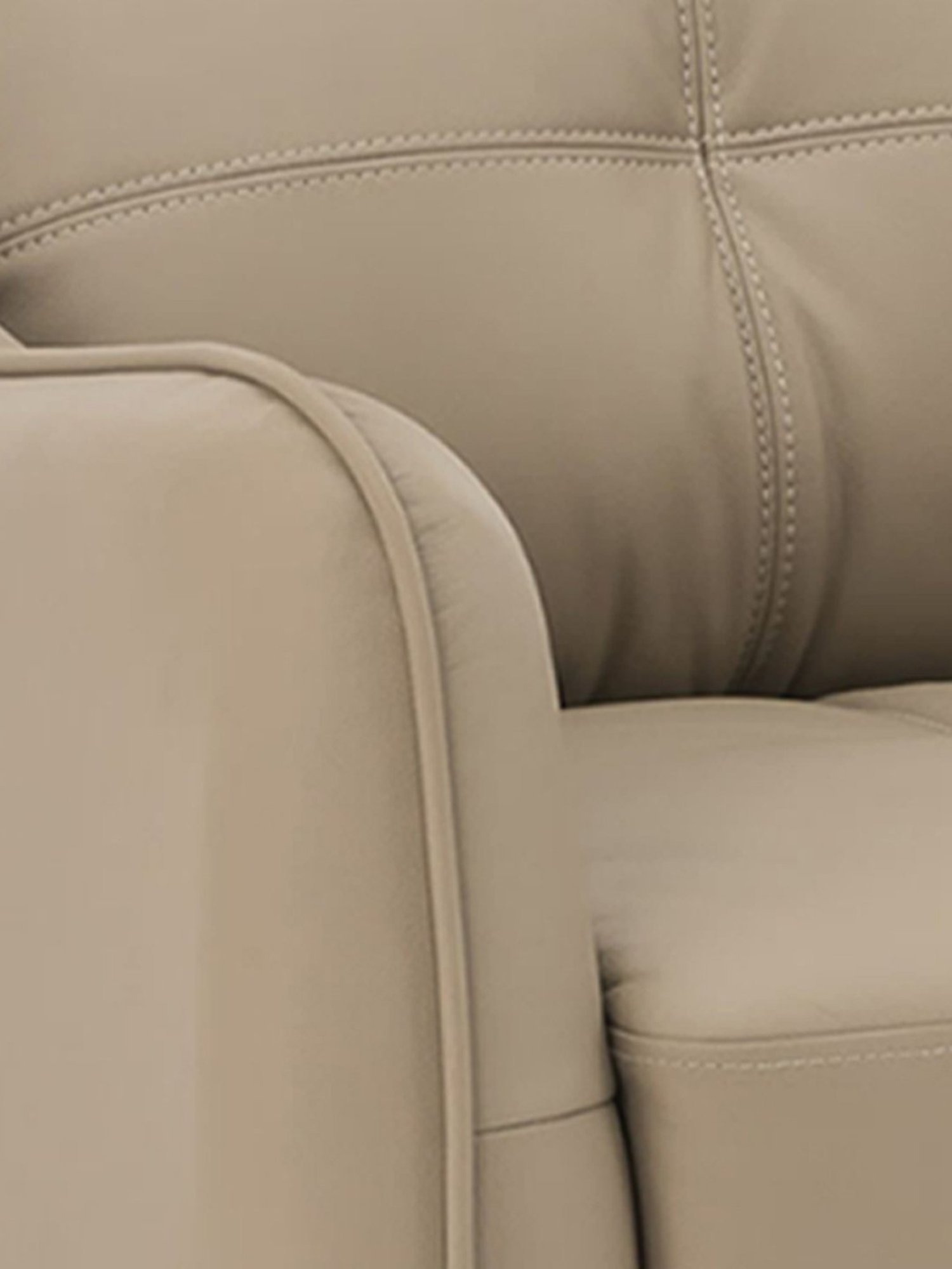 Durian Skyler Mushroom Brown Leather 1 Seater Sofa