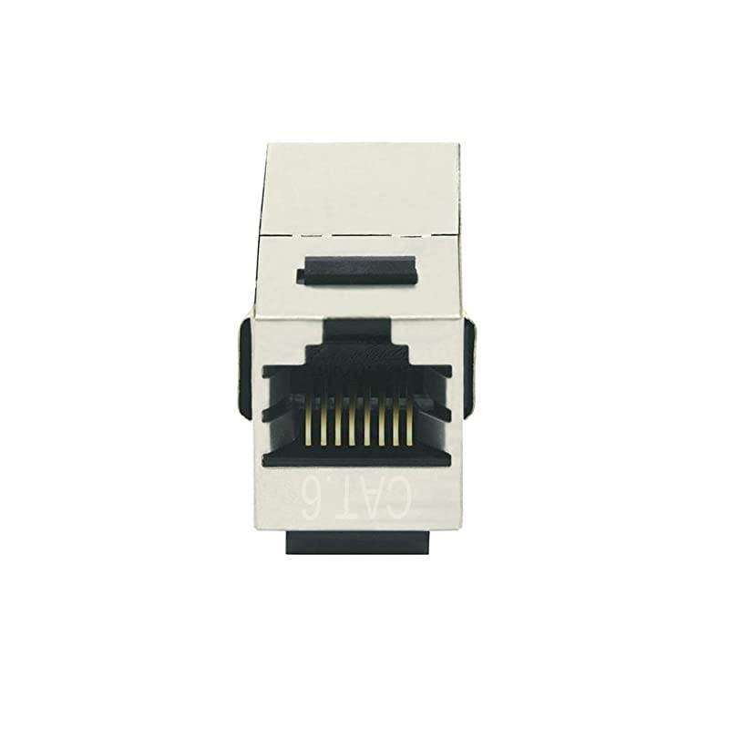RJ45 Cat6 Shielded inline Coupler 25Pack Cat 6 Female to Female Keystone Jack 8P8C Cat5e Modular Connector with Keystone Latch