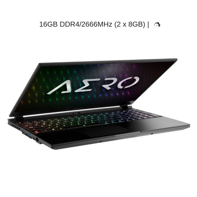 HIDevolution Gigabyte AERO 15 OLED SA-7US5130SH 15.6" UHD AMOLED | 2.6GHz i7-9750H, GTX 1660Ti, 16GB 2666MHz RAM, PCIe 512GB SSD | Authorized Performance Upgrades & Warranty