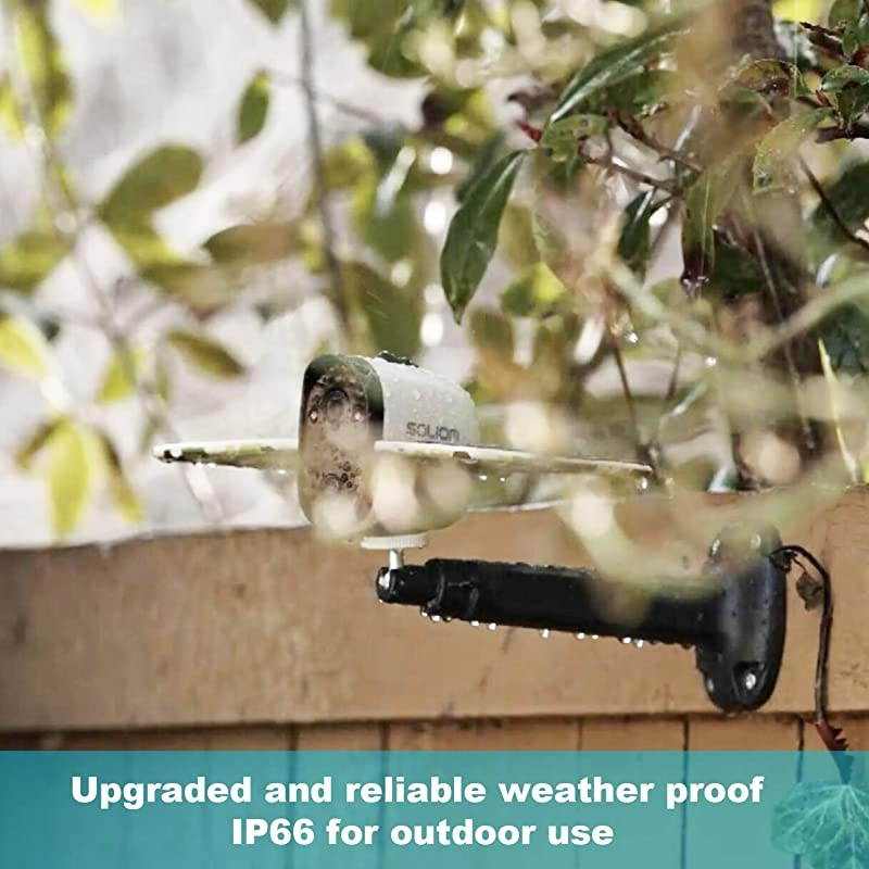 Wireless Outdoor Solar Battery Security Camera 1080p Full HD Night Vision TwoWay Talk Home Security Camera Beige